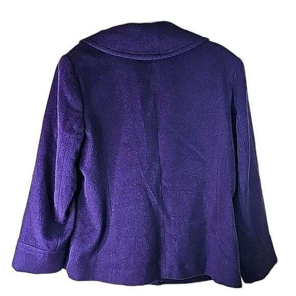 Jacket by Coldwater Creek Wool Blend Purple Button Frt Fully Lined Size 16 Plus - Picture 3 of 6